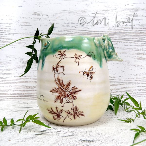 handmade botanical herb pitcher