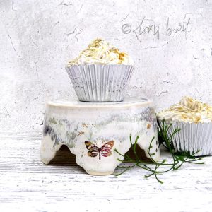 handmade shabby country chic gold butterfly cake stand