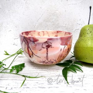 mushroom vintage bowl handmade ceramics