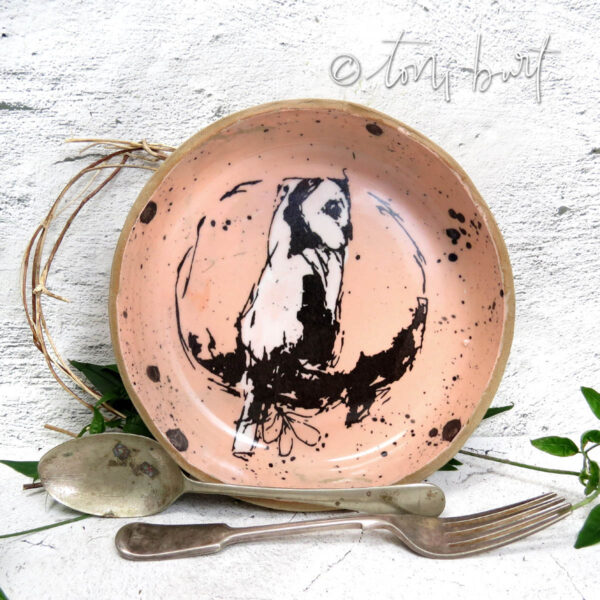 handmade ceramic owl plate