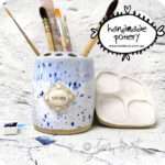 handmade artist tools ceramic watercolor palette brush water jar creative soul collection toni burt 5