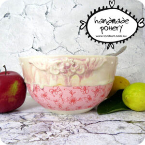 handmade ceramic bowl with drippy glaze organic toni burt 7