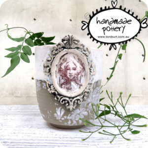 handmade ceramic cup jar with girl spirit toni burt 4