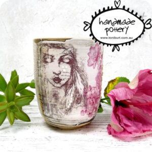 handmade ceramic cup jar with girl spirit toni burt 5