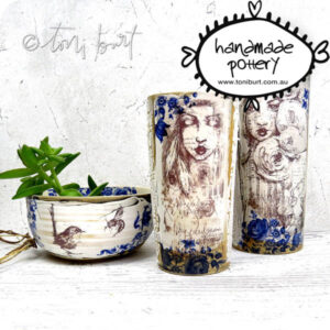 handmade ceramic cup jar with girl spirit toni burt 6