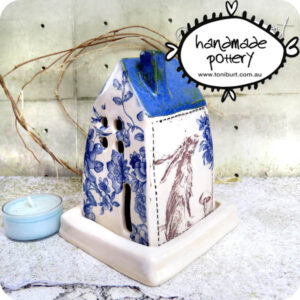 handmade ceramic house tea light burner home housewarming gift toni burt 1