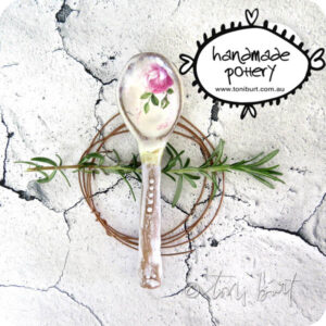 handmade ceramic spoons botanical floral cutlery spoon set by toni burt 1