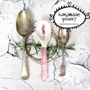 handmade ceramic spoons botanical floral cutlery spoon set by toni burt 2