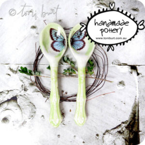 handmade ceramic spoons butterfly wing spoon set by toni burt