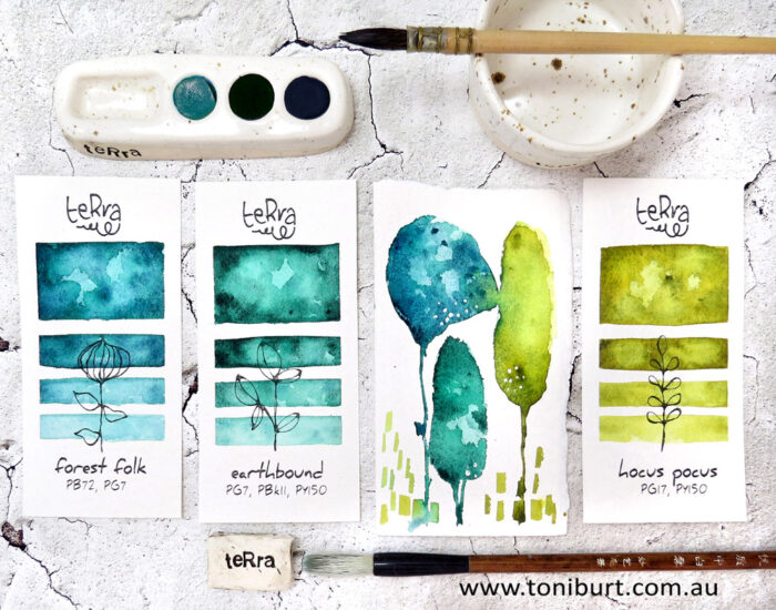 terra handmade ceramic watercolour palettes and paints image 2 trees