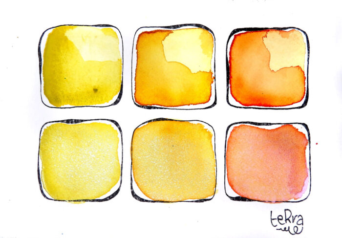 terra handmade watercolors sample swatches yellows