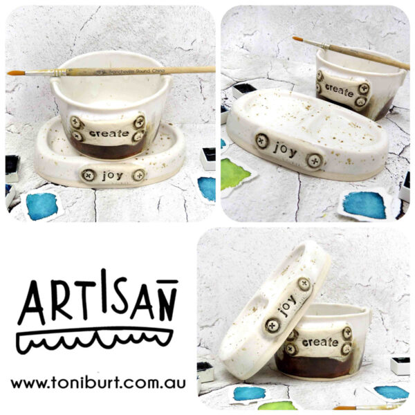 artisan handmade ceramic palette and jar sets mini create joy set copper palette pc 0001