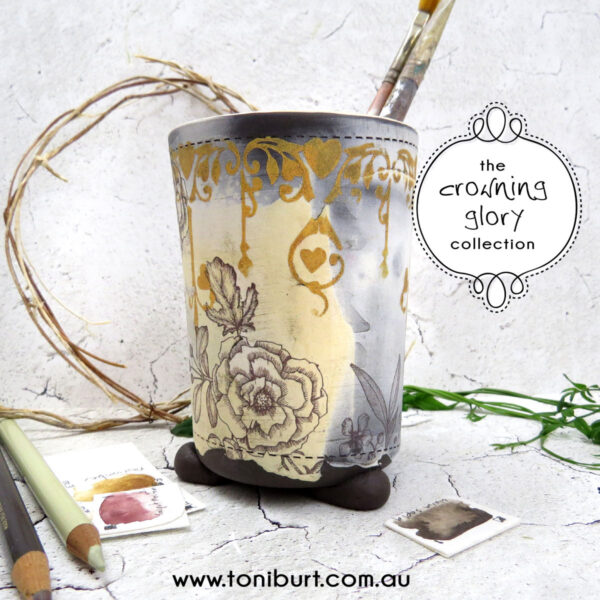 handmade ceramic footed jar crowning glory chocolate 0012
