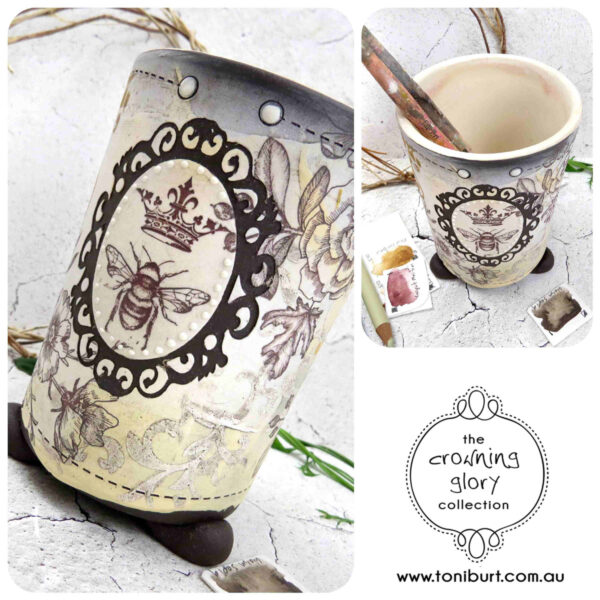 handmade ceramic footed jar crowning glory chocolate pc 0011