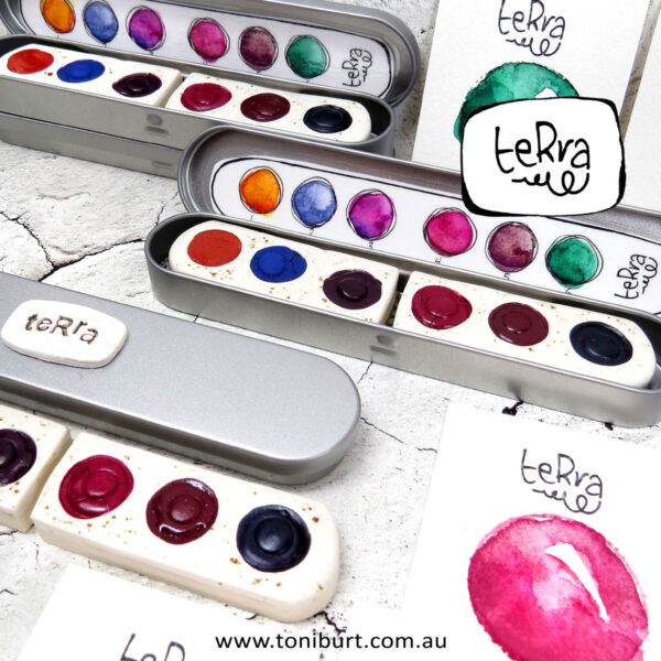 teRra handmade watercolour paints on the go tin sets 6 oval sets 3 and 4 detail 2