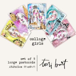 a5 postcard set 1 collage girls fan copy