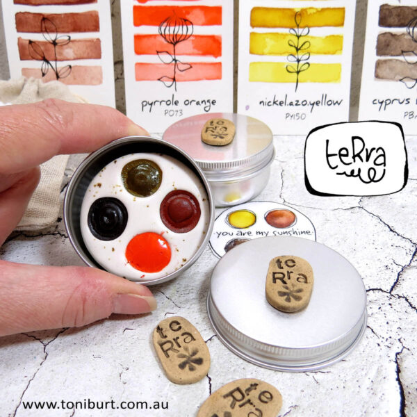teRra handmade watercolour paints on the go tin sets 4 rd you are my sunshine 4