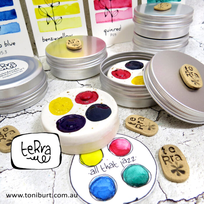 teRra handmade watercolour paints on the go tin sets 4 round all that jazz 2