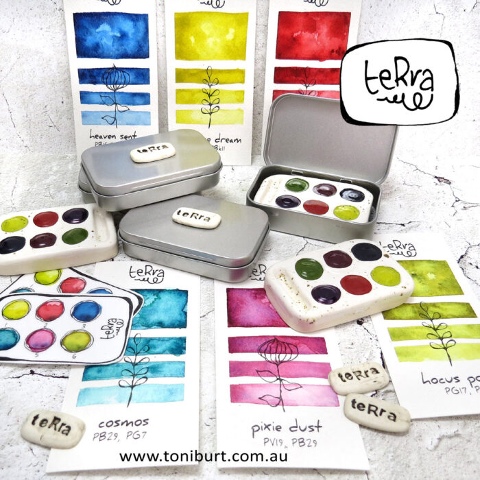 teRra handmade watercolour paints on the go tin sets 6 rectangle sets 1 and 5 b
