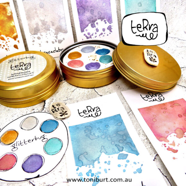 teRra handmade watercolour paints on the go tin sets round 6 glitterbug 3