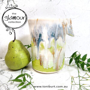 handmade ceramic pitcher glamour series lime 001