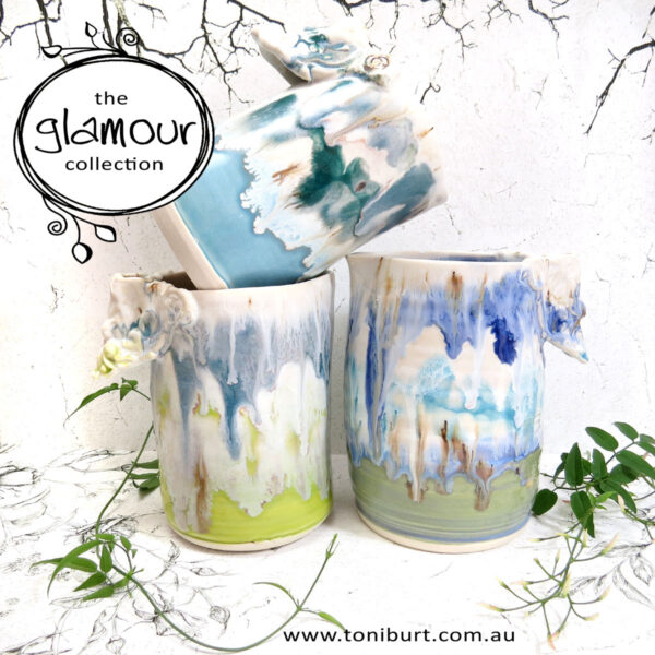 handmade ceramic pitcher glamour series multi 002
