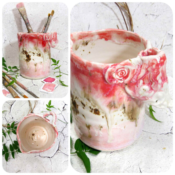handmade ceramic pitcher glamour series red pc 001