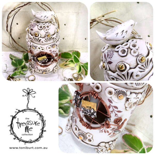toni burt porcelain love bird jar pc 1