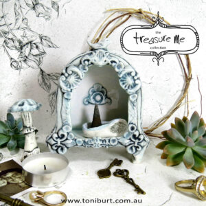 ceramic altar memory keeper shrine blue 1