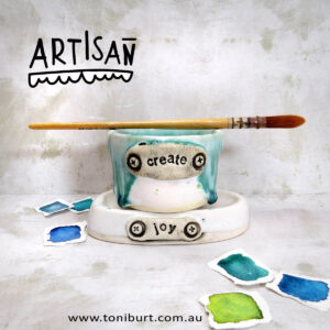 toni burt teal create joy small ceramic palette set 1